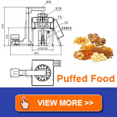 Food Grain Chips Rice Snack Nut Sugar Automatic Packaging Machine With PLC + Touch Screen