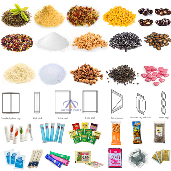 Frequency Control Vertical Packing Machine For Dried Shrimp / <a href=https://www.autompack.com/packing-machine/Sachet-Automatic-Packing-Machine-Sugar-ATM-320C.html target='_blank'>Sugar</a> / <a href=https://www.autompack.com/packing-machine/Automatic-Premade-Pouch-Small-Hard-And-Soft-Candy-Packaging-Machine.html target='_blank'>Candy</a>
