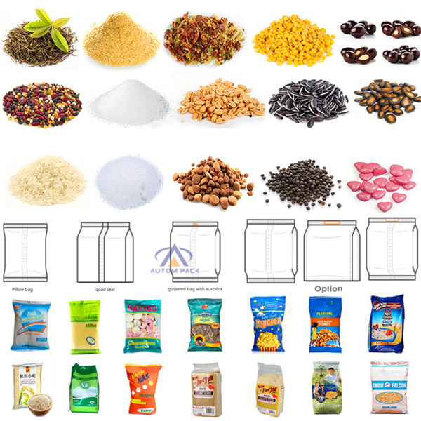 Multifunction Automatic Weighting Melon Seeds/ Seeds/ Pea<a href=https://www.autompack.com/packing-machine/Automatic-Dried-food-nuts-weighing-and-packing-machine.html target='_blank'>Nuts</a> Packing Machine