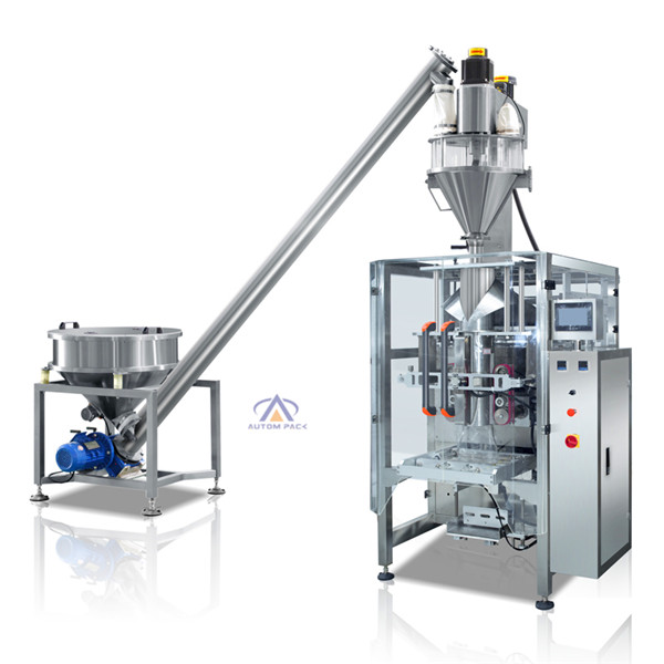 Vertical Full Automatic Multi-function Flour <a href=https://www.autompack.com/packing-machine/ATM-420D-powder-packing-machine.html target='_blank'>Powder</a> Packaging Machine